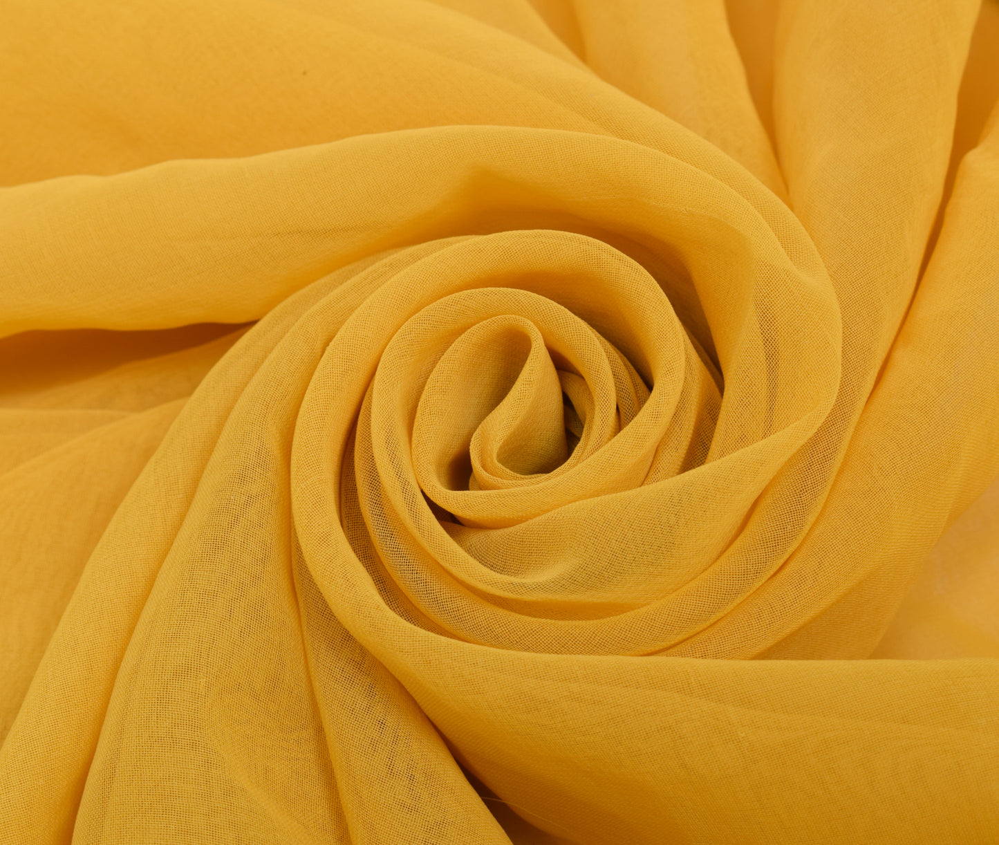 Sushila Vintage Yellow Sari Remnant Scrap Georgette Embroidered Craft Fabric