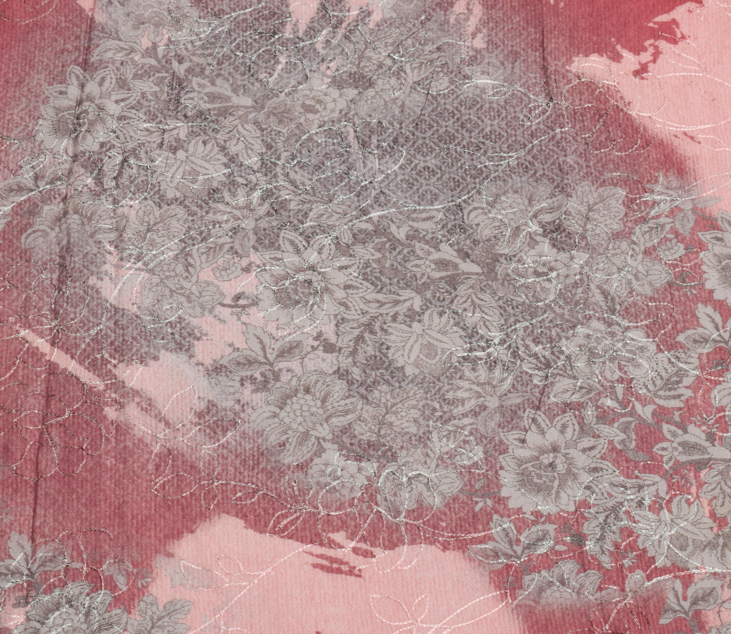 Sushila Vintage Cotton Silk Sari Remnant Scrap Printed Floral Soft Craft Fabric