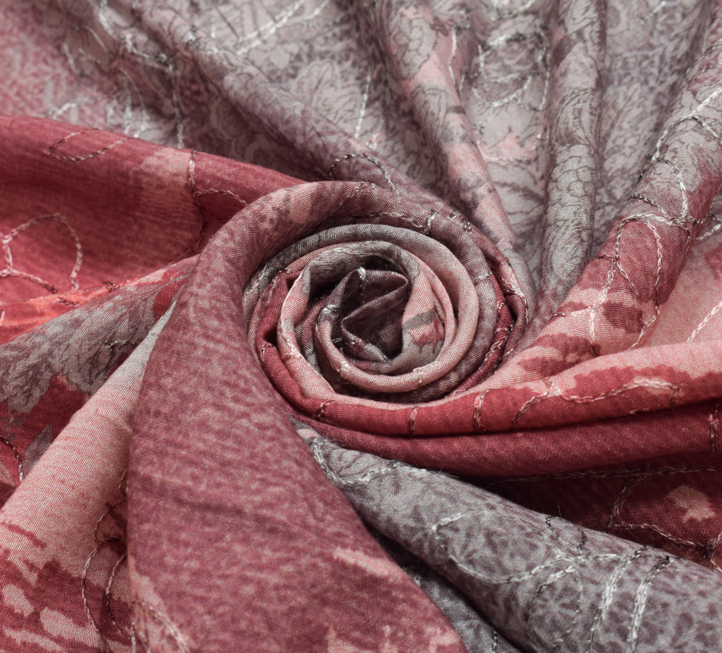 Sushila Vintage Cotton Silk Sari Remnant Scrap Printed Floral Soft Craft Fabric