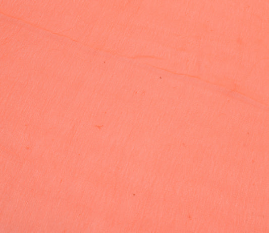 Sushila Vintage Coral Georgette Sari Remnant Scrap Multi Purpose Craft Fabric