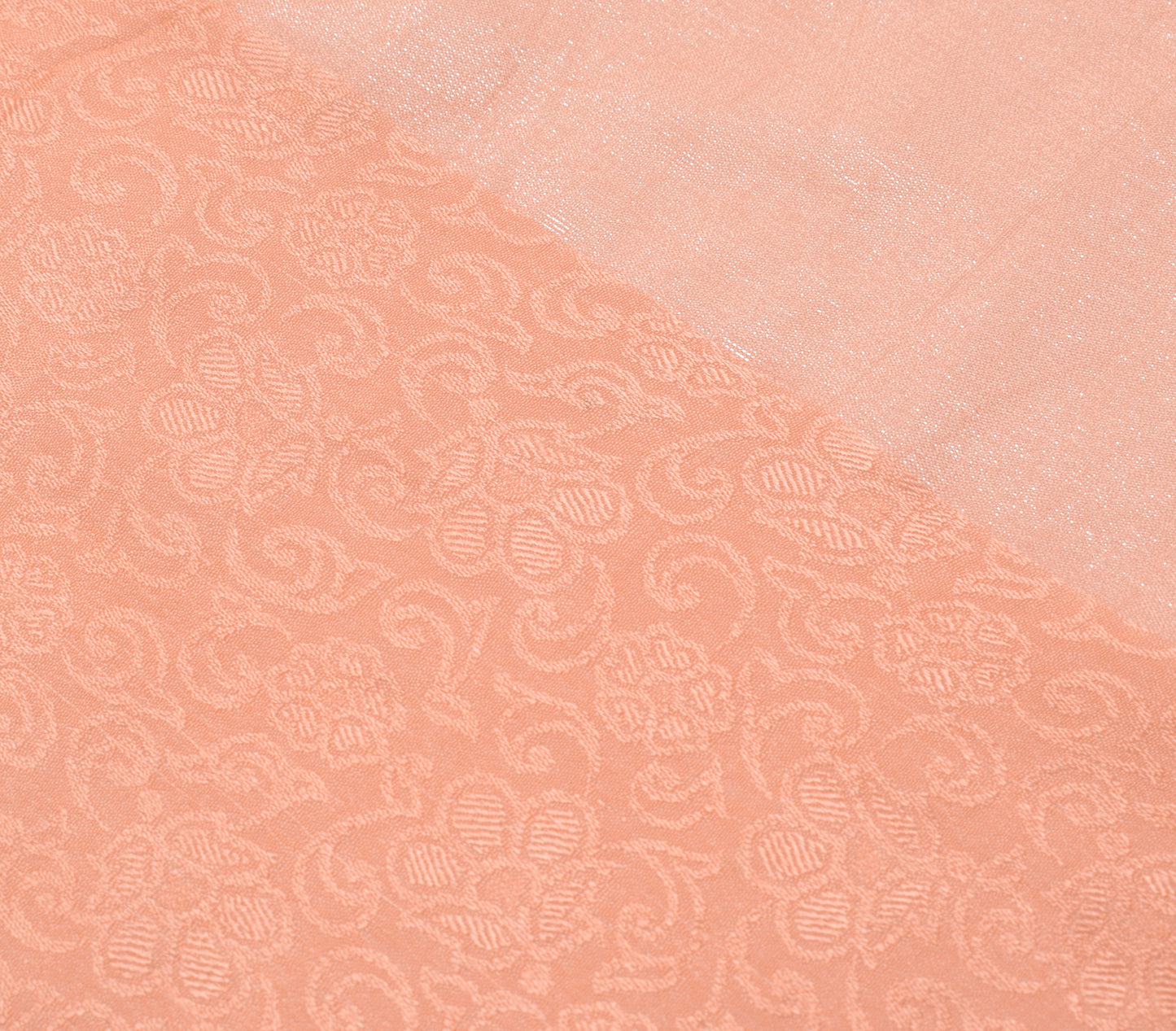 Sushila Vintage Peach Silk Sari Remnant Scrap Multi Purpose Woven Craft Fabric