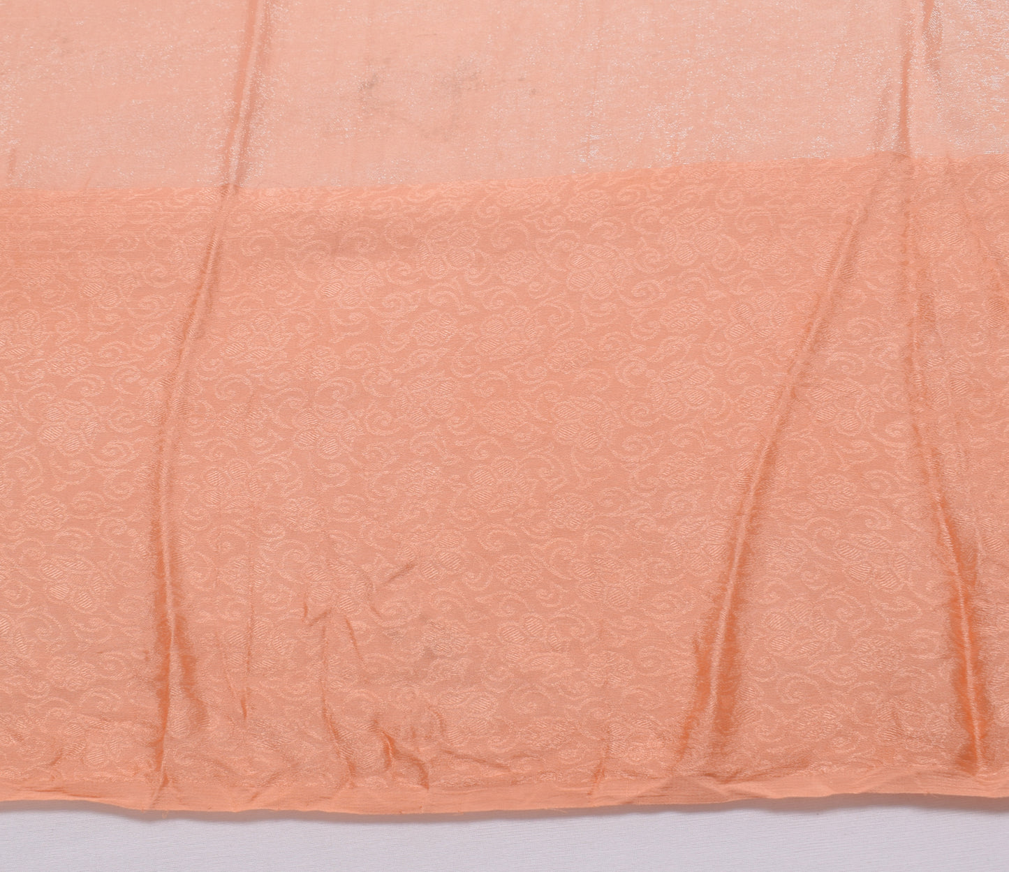 Sushila Vintage Peach Silk Sari Remnant Scrap Multi Purpose Woven Craft Fabric