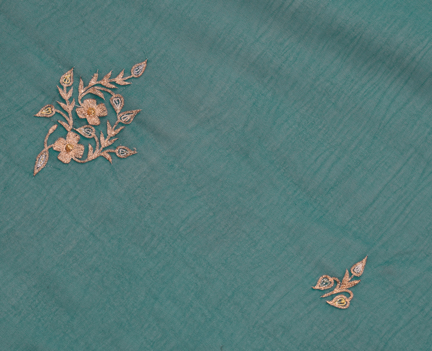Sushila Vintage Blend Georgette Silk Sari Remnant Scrap Embroidered Craft Fabric