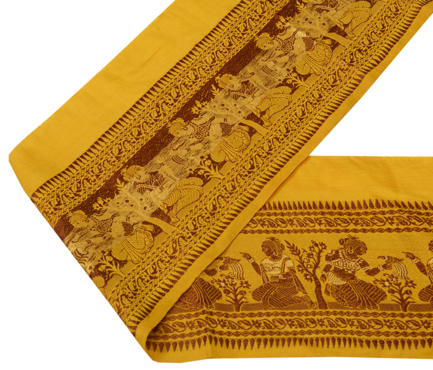 Sushila Vintage Mustard Sari Border Indian Craft Sewing Trim Weaving Lace Ribbon