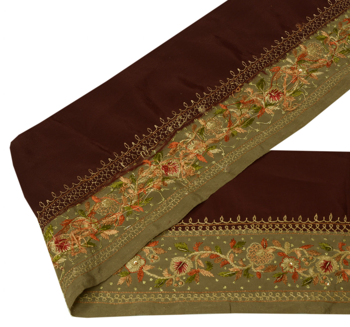 Sushila Vintage Saree Border Indian Craft Sewing Trim Hand Embroidered Lace
