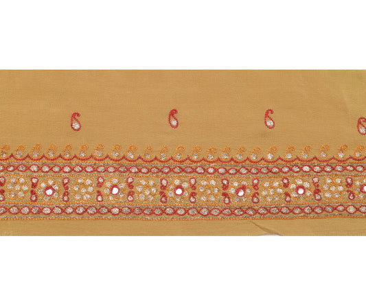 Sushila Vintage Brown Saree Border Indian Craft Sewing Trim Embroidered Ribbon