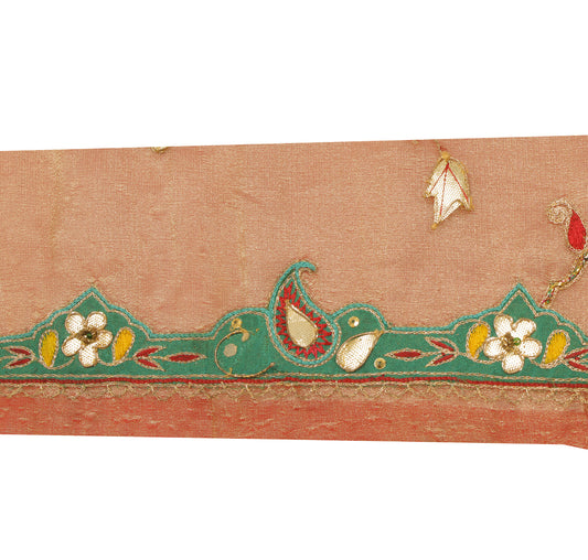 Sushila Vintage Rust Saree Border Indian Craft Sewing Trim Hand Beaded Ribbon