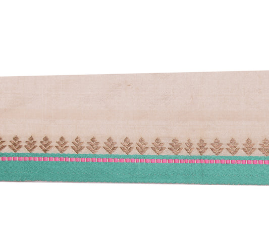 Sushila Vintage Cream Saree Border Indian Craft Sewing Trim Woven Lace Ribbon
