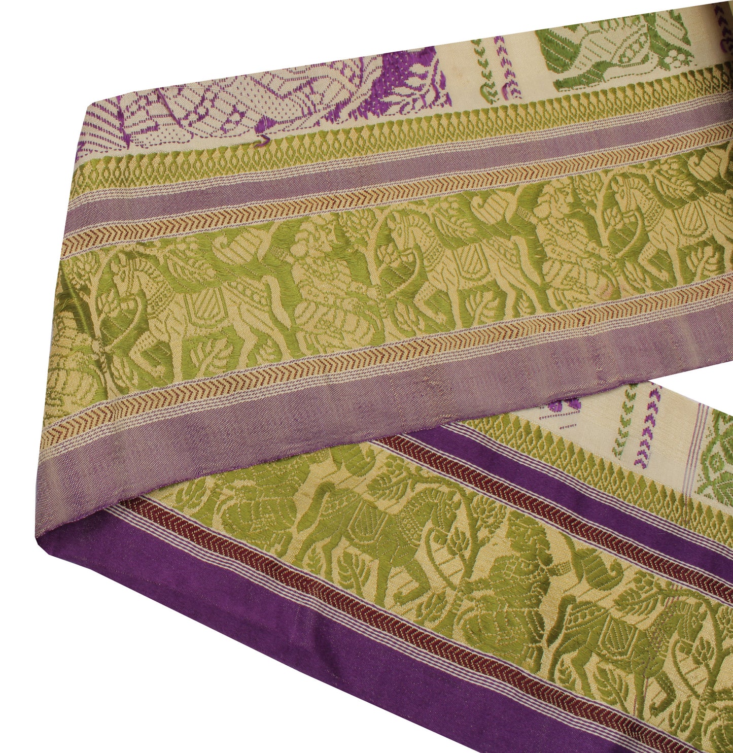 Sushila Vintage Cream Saree Border Indian Craft Sewing Trim Woven Lace Ribbon