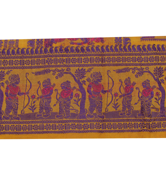Sushila Vintage Yellow Sari Border Indian Craft Sewing Trim Woven Lace Ribbon