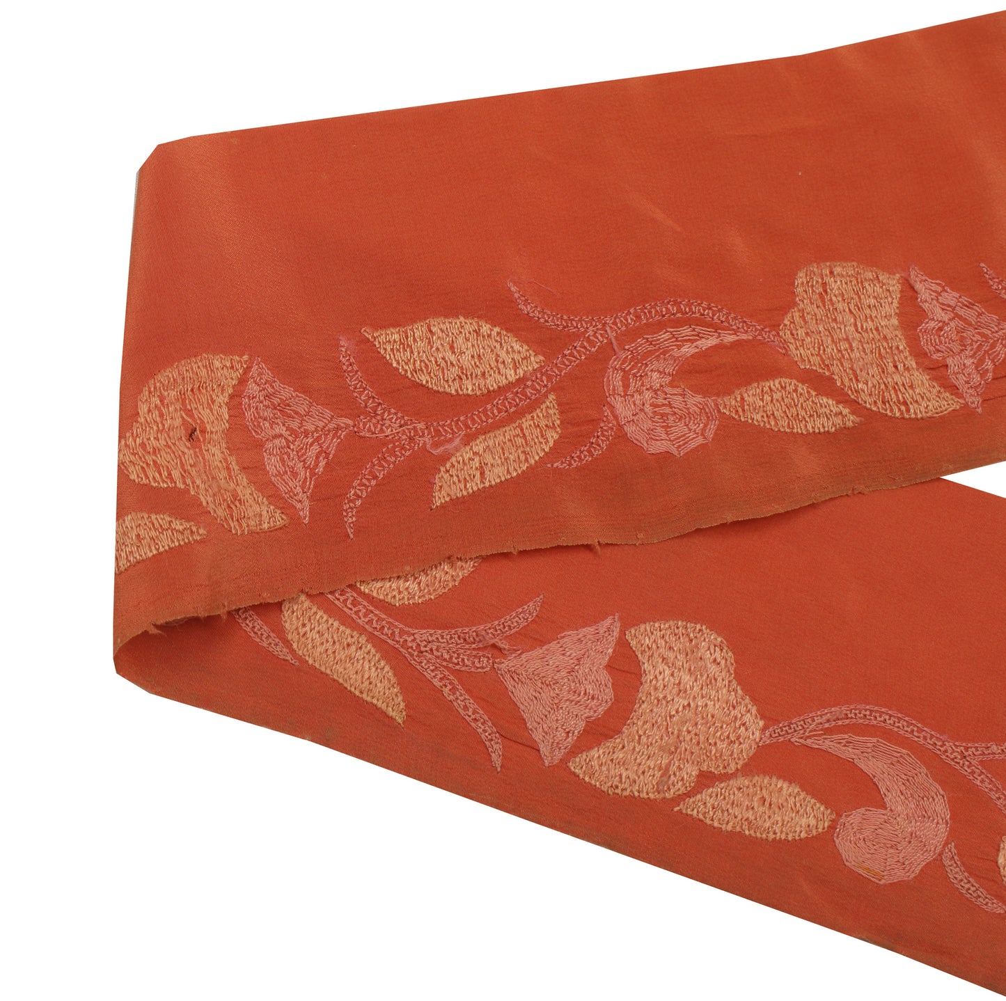 Sushila Vintage Brown Saree Border Indian Craft Sewing Trim Embroidered Lace