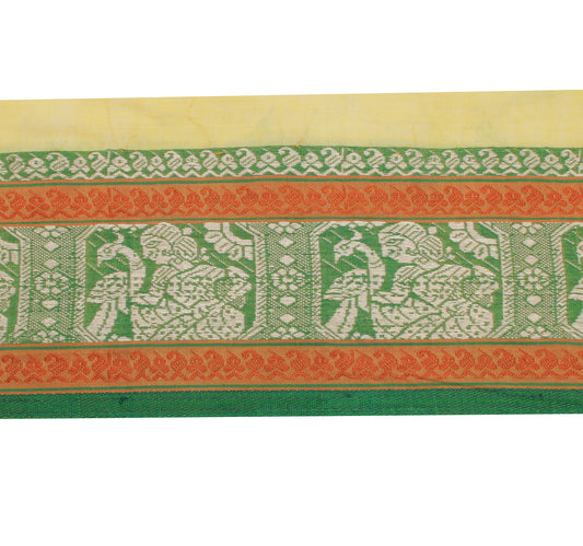 Sushila Vintage Green Saree Border Indian Craft Sewing Trim Woven Lace Ribbon