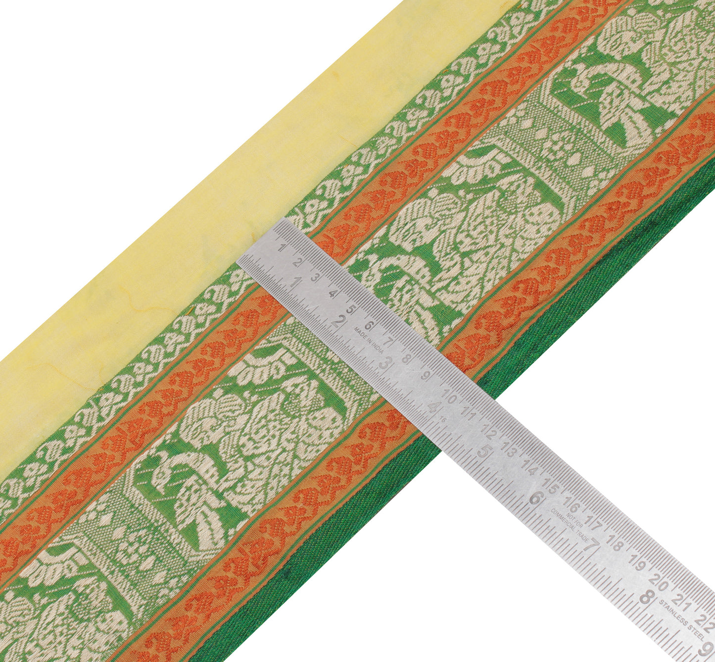 Sushila Vintage Green Saree Border Indian Craft Sewing Trim Woven Lace Ribbon