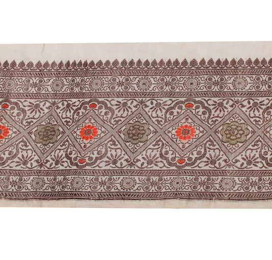 Sushila Vintage Cream Saree Border Indian Craft Sewing Trim Woven Lace Ribbon