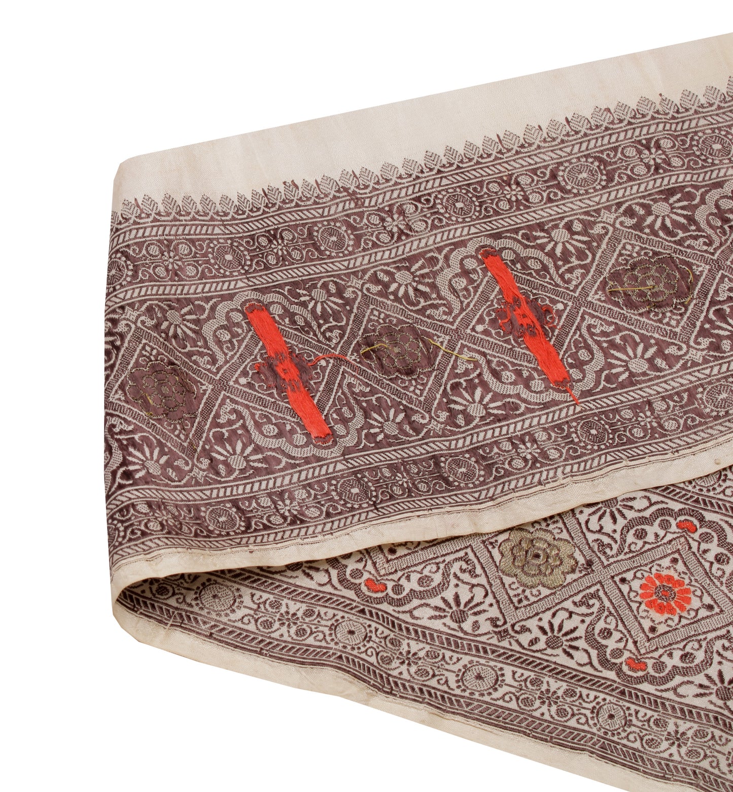Sushila Vintage Cream Saree Border Indian Craft Sewing Trim Woven Lace Ribbon