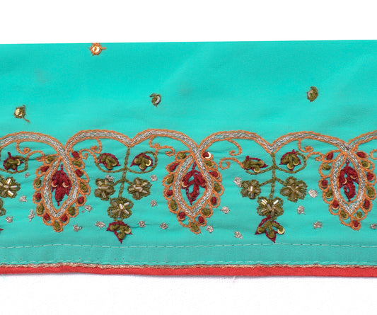 Sushila Vintage Saree Border Indian Craft Sewing Trim Hand Beaded Lace Ribbon