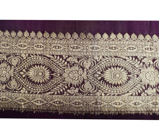 Sushila Vintage Purple Saree Border Indian Craft Sewing Trim Woven Lace Ribbon