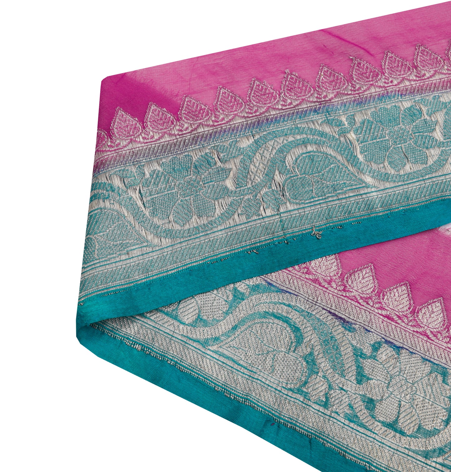 Sushila Vintage Blue Saree Border Indian Craft Sewing Trim Woven Lace Ribbon