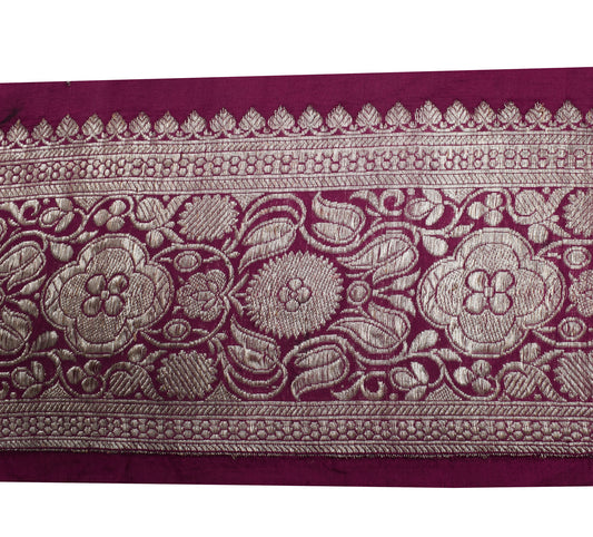 Sushila Vintage Purple Saree Border Indian Craft Sewing Trim Woven Lace Ribbon