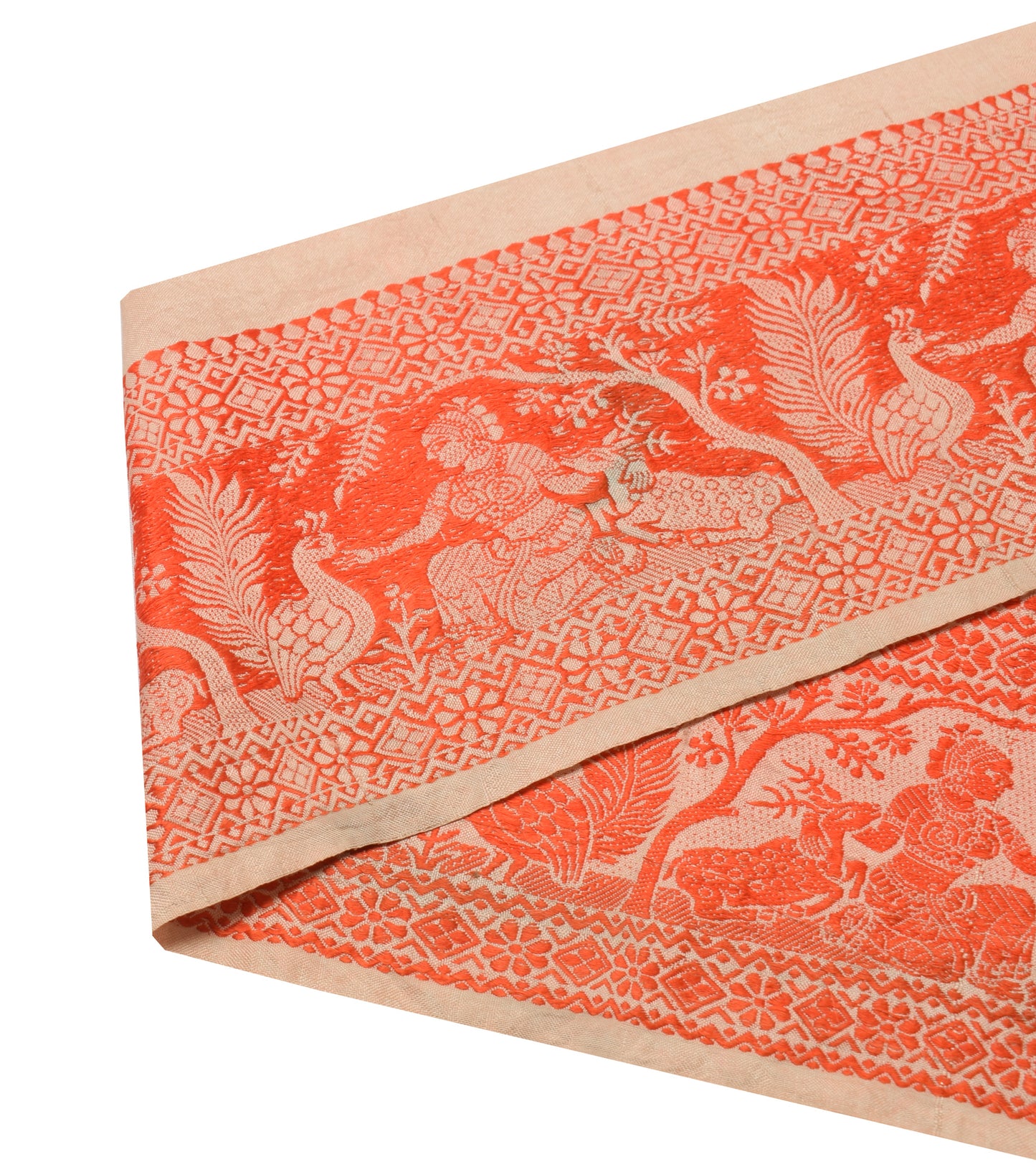 Sushila Vintage Cream Saree Border Indian Craft Sewing Trim Woven Lace Ribbon