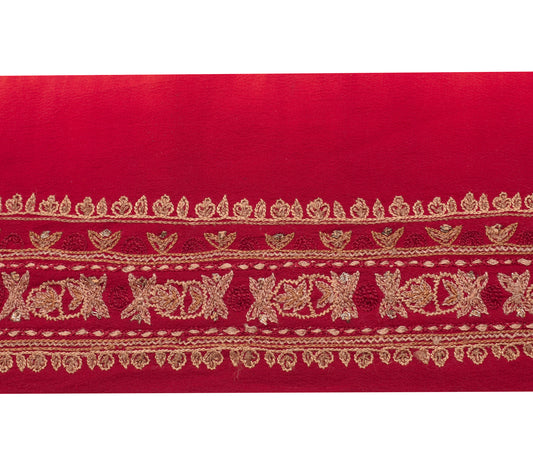 Sushila Vintage Red Saree Border Indian Craft Sewing Trim Embroidery Lace Ribbon