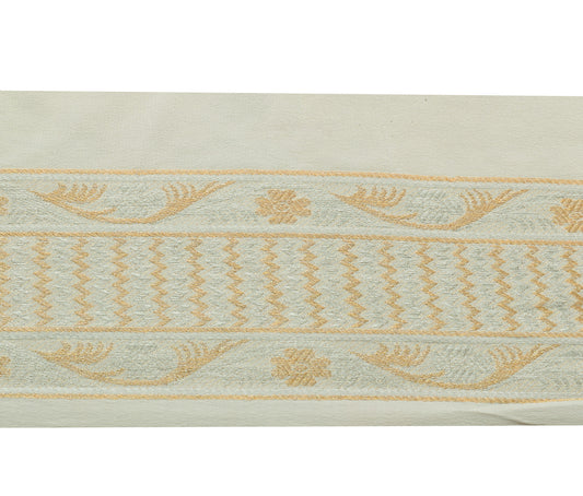 Sushila Vintage Gray Saree Border Indian Craft Sewing Trim Woven Lace Ribbon