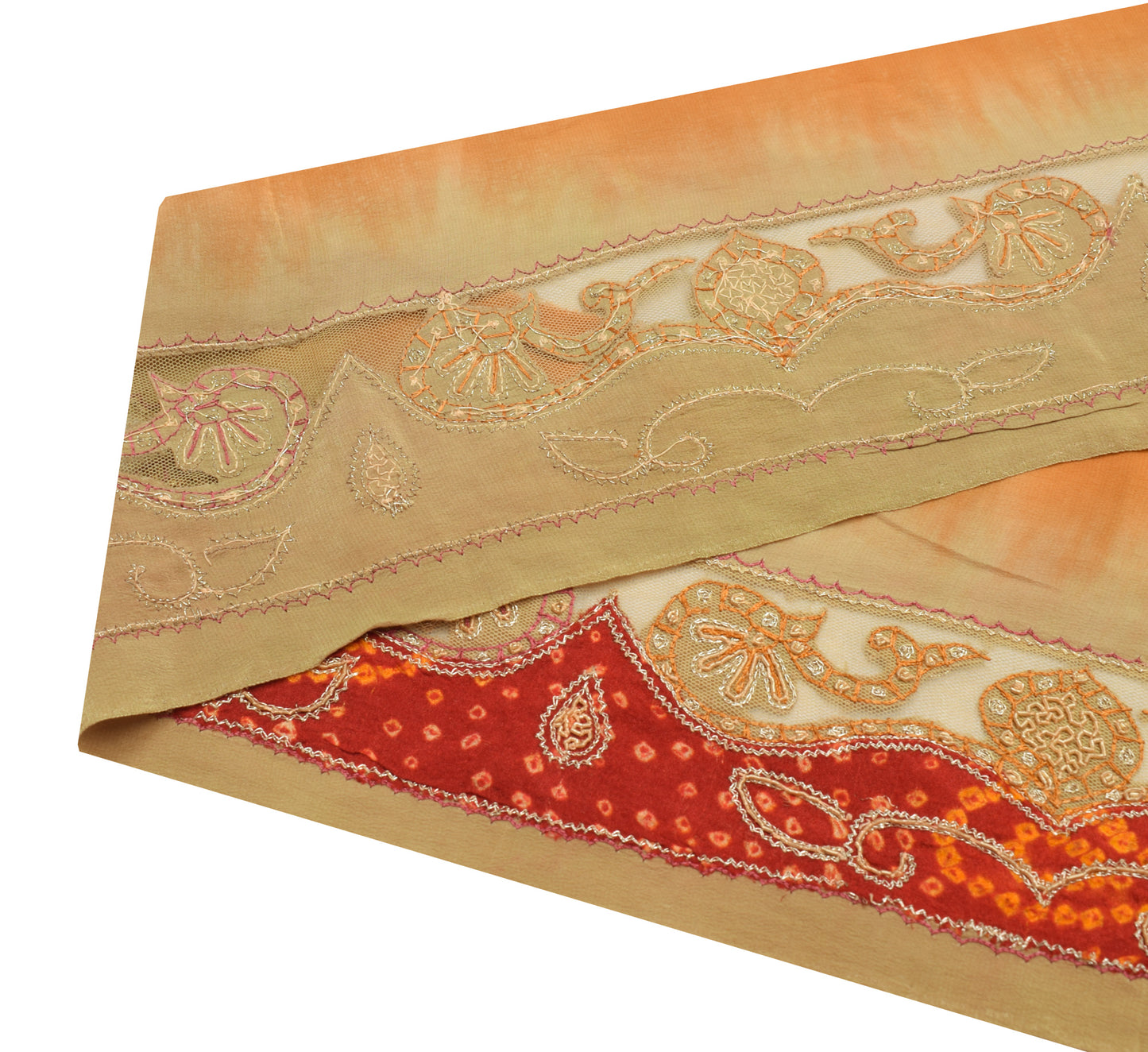 Sushila Vintage Saree Border Indian Craft Sewing Trim Hand Beaded Lace Ribbon