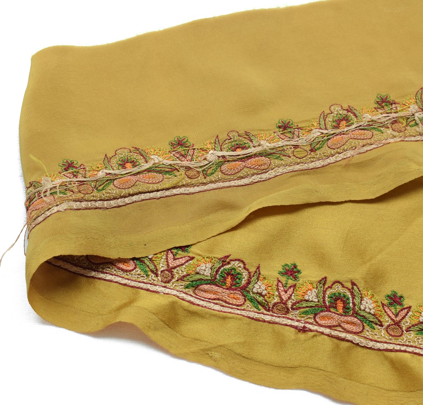 Sushila Vintage Green Saree Border Indian Craft Sewing Trim Embroidered Lace