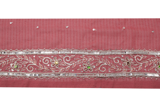 Sushila Vintage Georgette Saree Border Indian Craft Sewing Trim Embroidery Lace