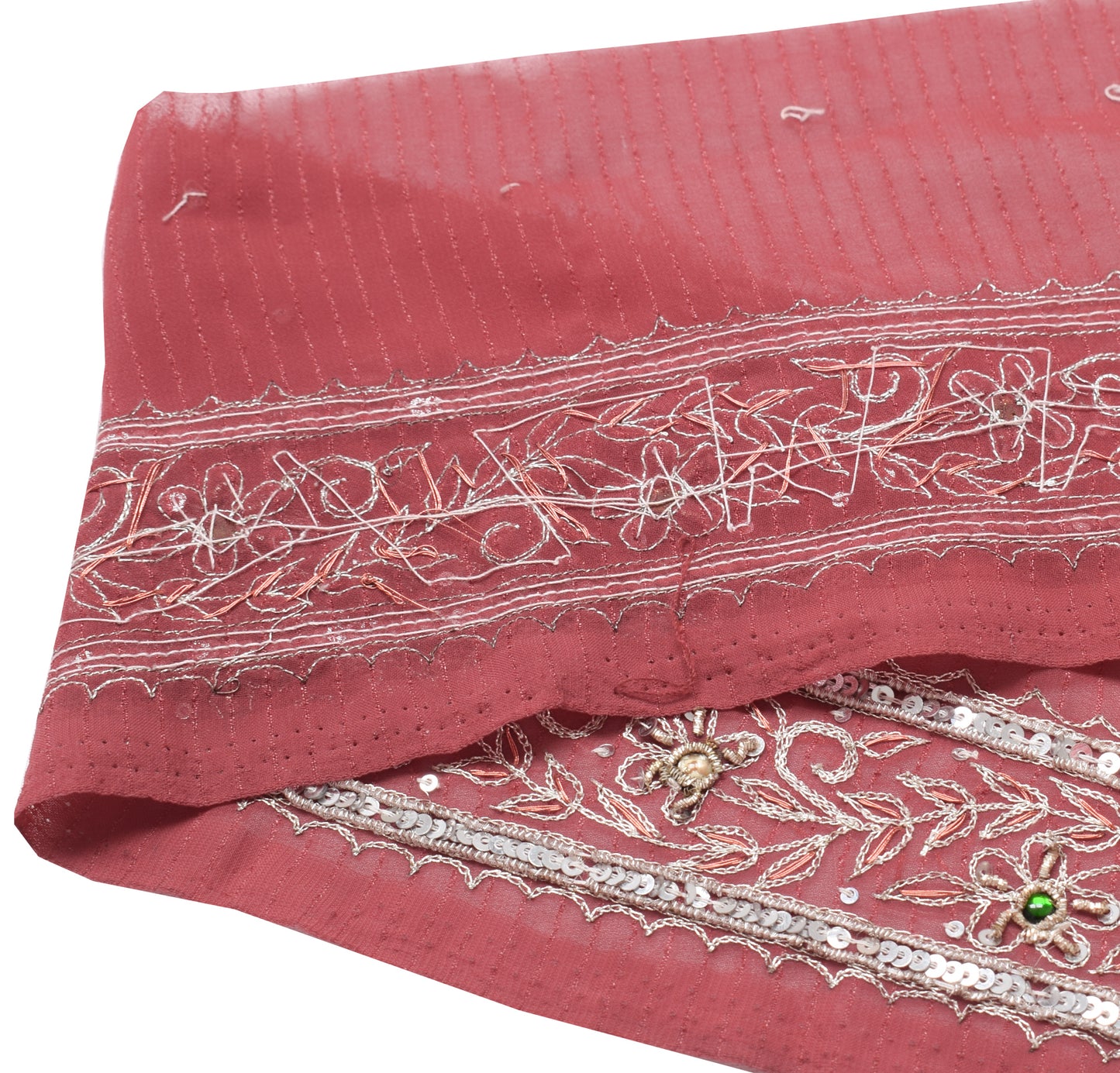 Sushila Vintage Georgette Saree Border Indian Craft Sewing Trim Embroidery Lace