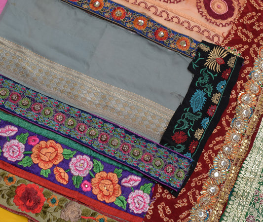 Sushila Vintage 17 Pieces Assorted Lot of Remnant Border Trim Craft Sewing Lace