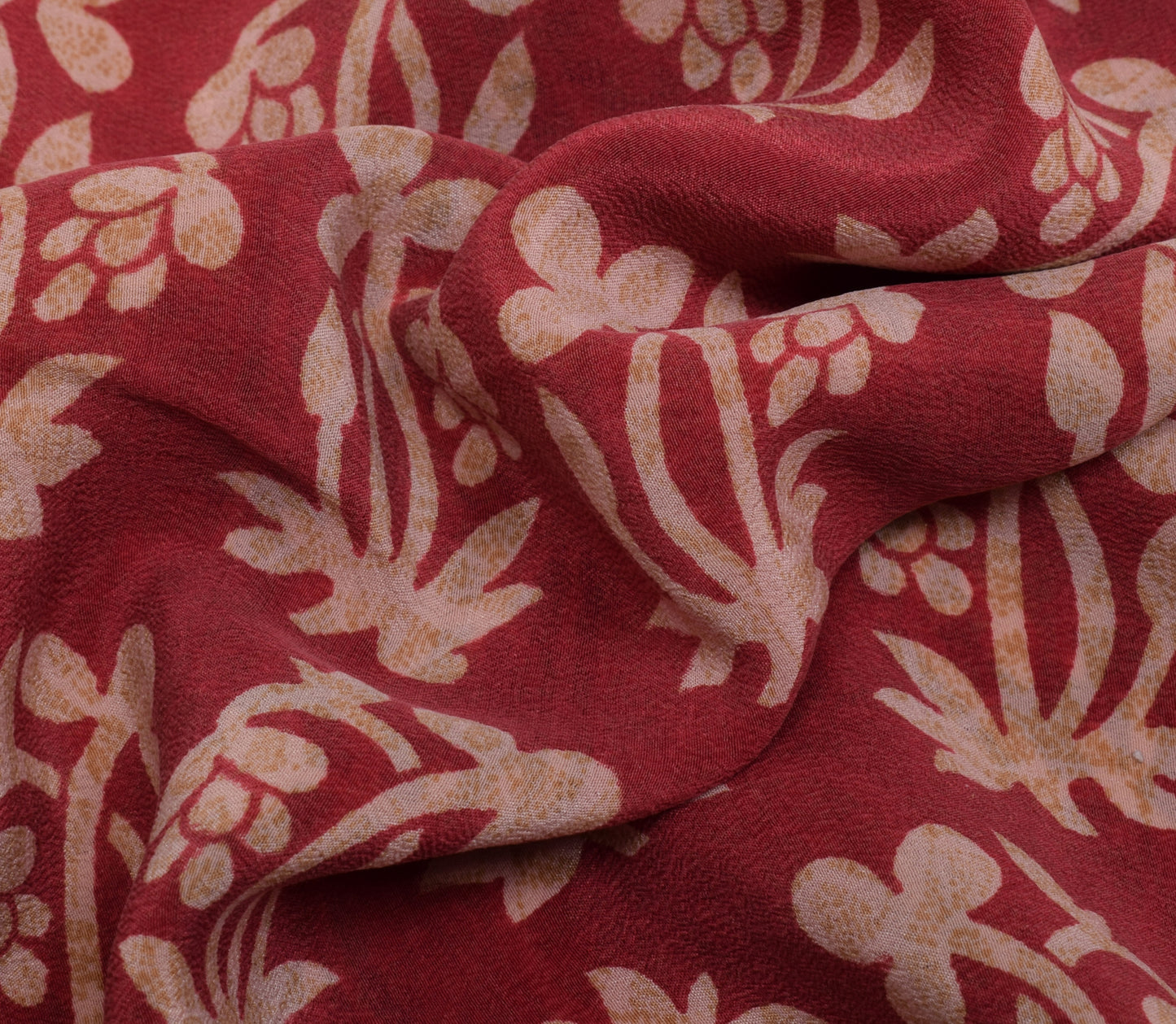 Sushila Vintage Pink Saree 100% Pure Crepe Silk Printed Floral Soft Fabric