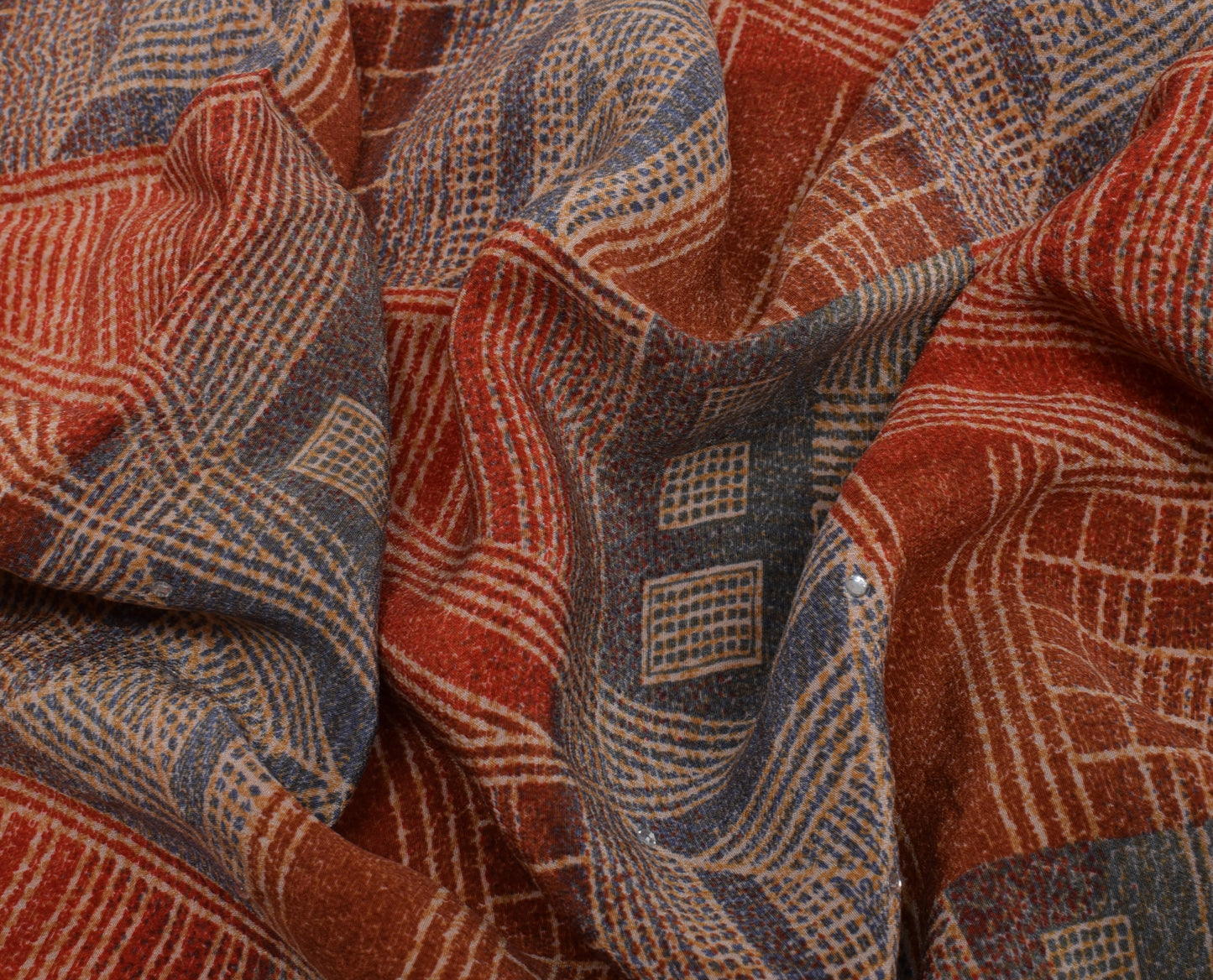 Sushila Vintage Indian Saree 100% Pure Crepe Silk Printed 5 Yard Soft Fabric