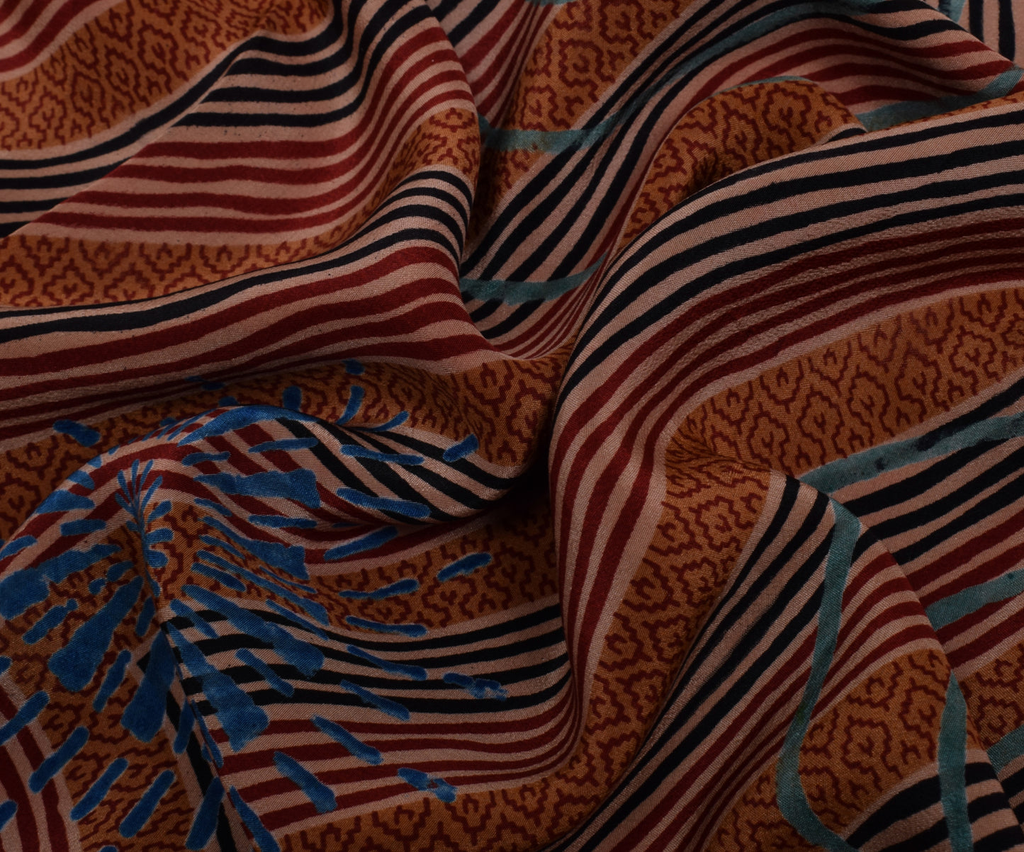 Sushila Vintage Indian Saree 100% Pure Crepe Silk Printed 5 Yard Soft Fabric