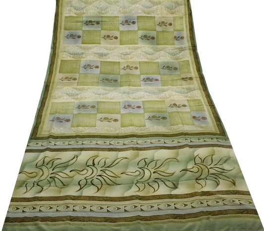 Sushila Vintage Multi-Color Saree Pure Crepe Silk Printed Floral Soft Fabric