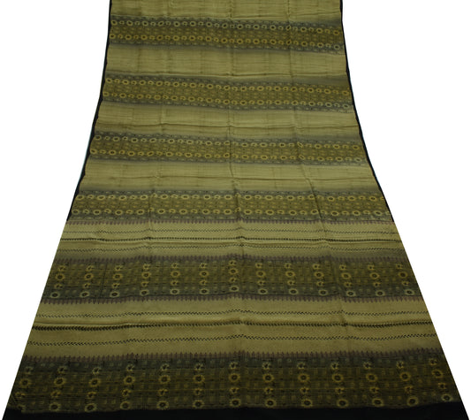 Sushila Vintage Indian Saree 100% Pure Crepe Silk Printed Floral Soft Fabric