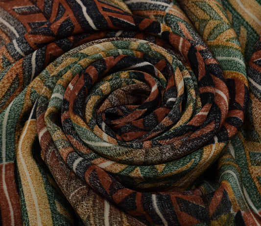 Sushila Vintage Multi-Color Saree Pure Crepe Silk Printed Branded Soft Fabric