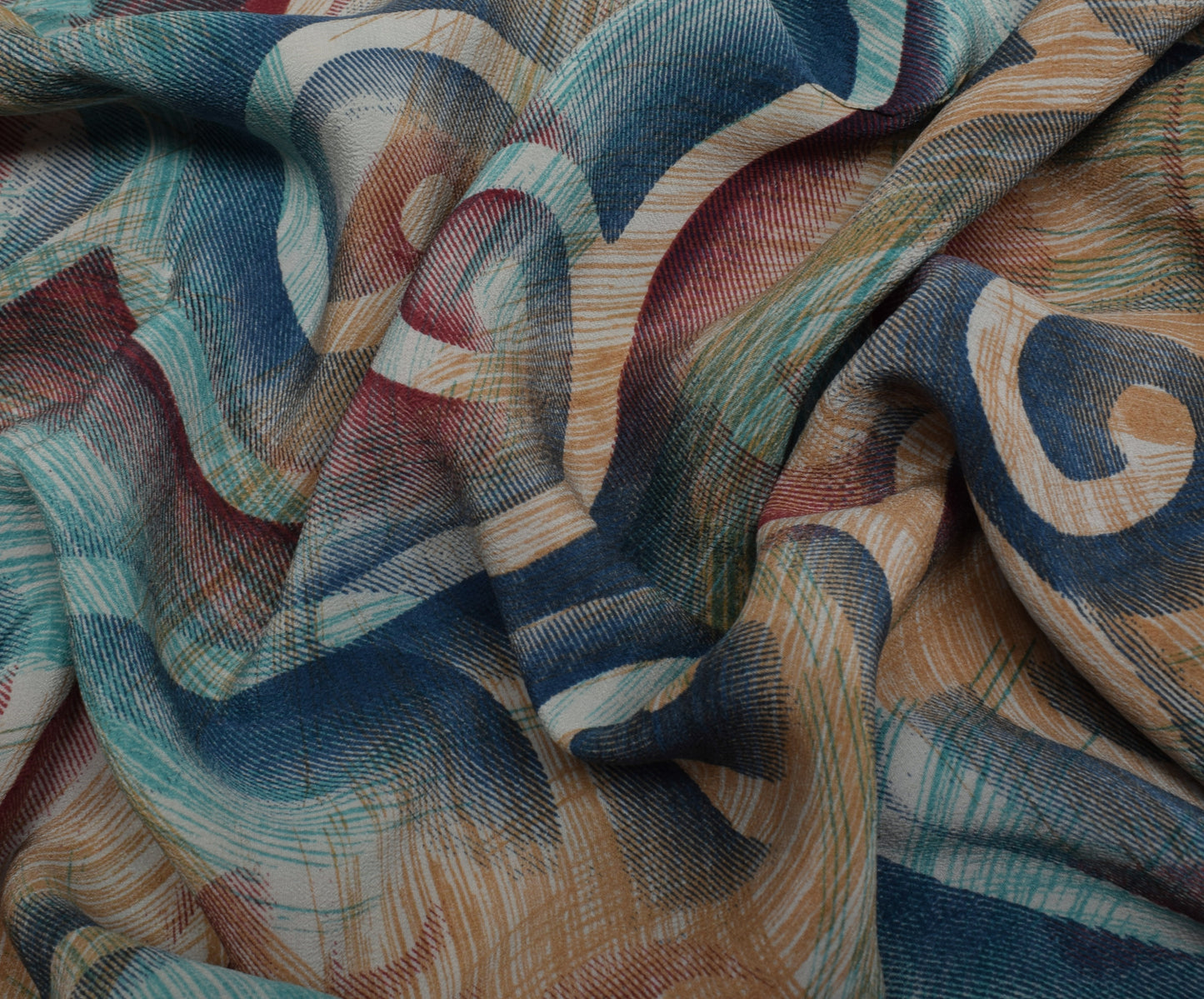 Sushila Vintage Indian Saree 100% Pure Crepe Silk Printed Soft Craft Sari Fabric