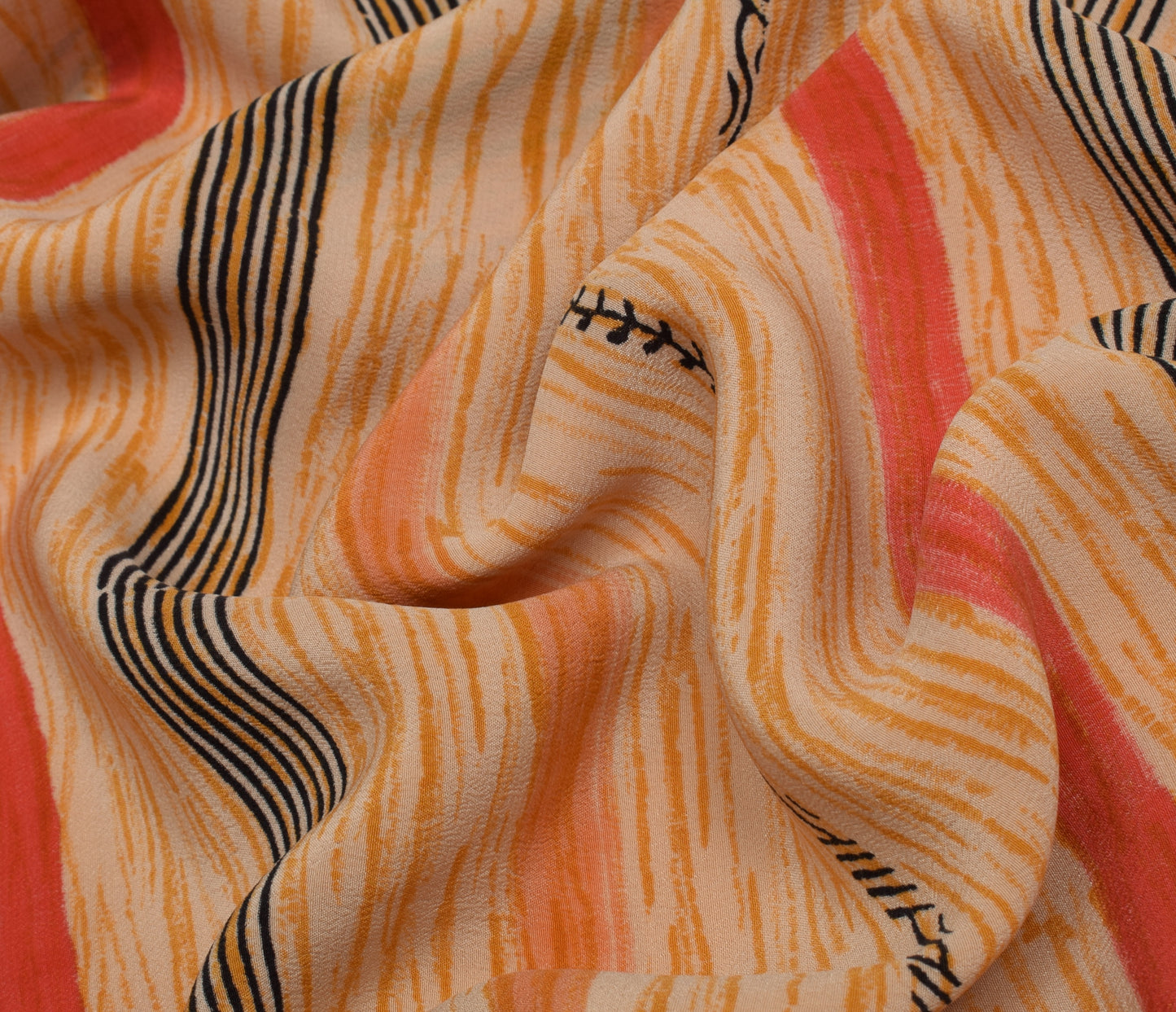 Sushila Vintage Indian Saree 100% Pure Crepe Silk Printed 5 Yard Soft Fabric