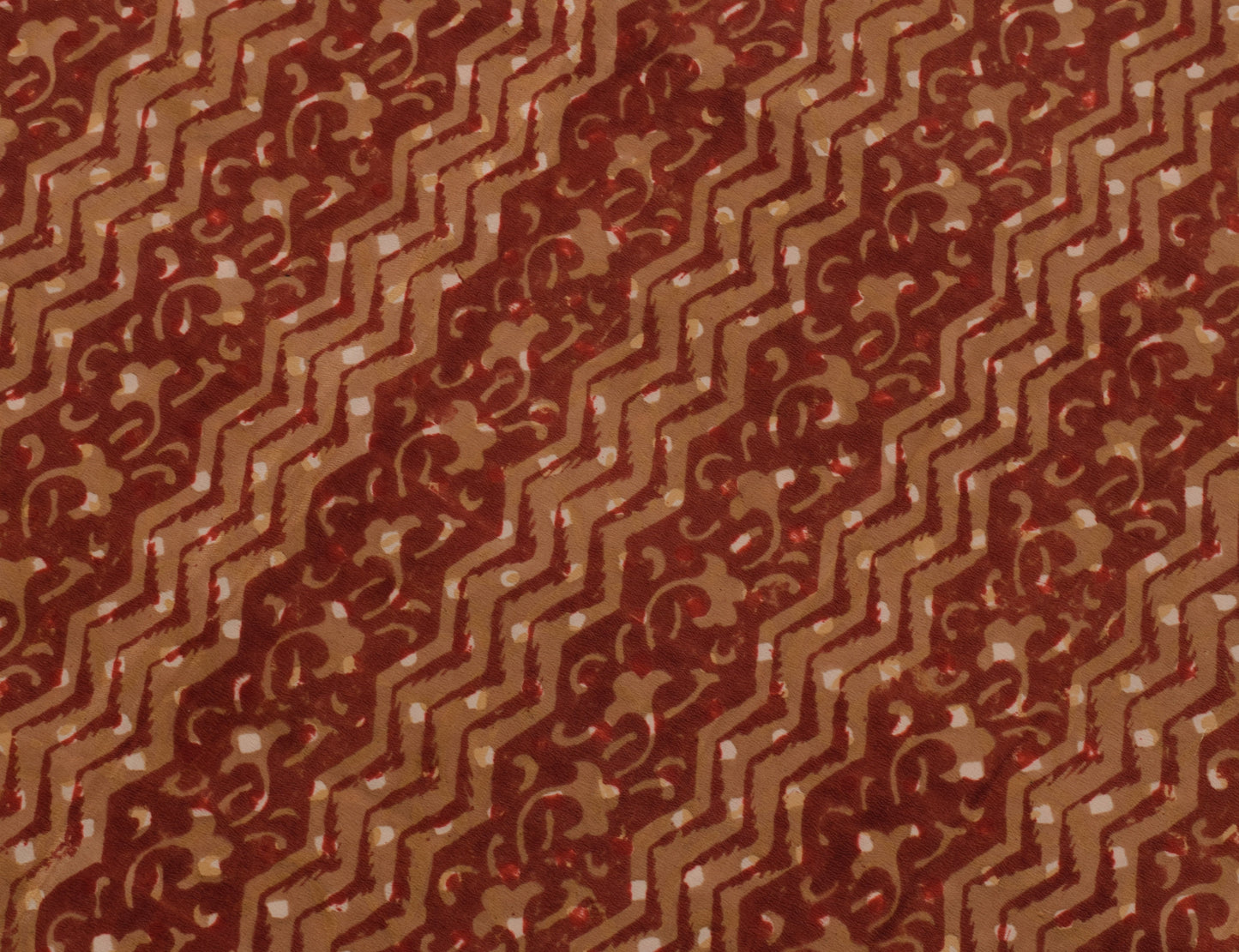 Sushila Vintage Brown Saree 100% Pure Crepe Silk Hand Block Printed Soft Fabric