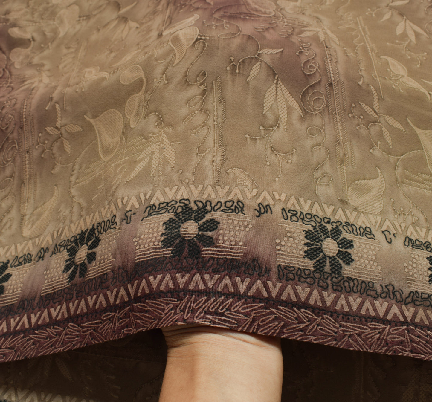 Sushila Vintage Saree Blend Crepe Silk Printed Floral 5 FD Soft Craft Fabric