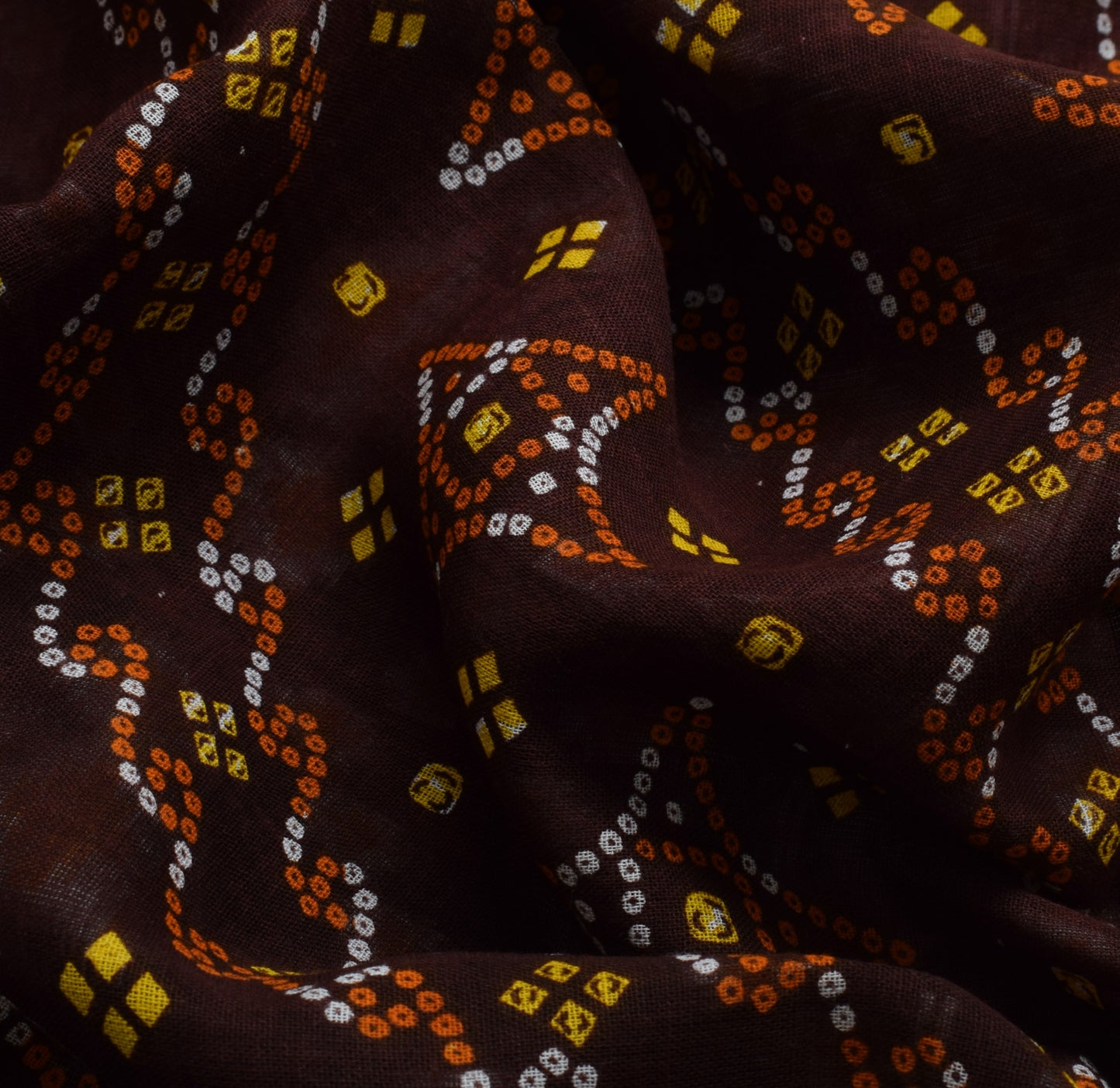 Sushila Vintage Brown Saree 100% Pure Cotton Printed Indian 5 Yard Craft Fabric