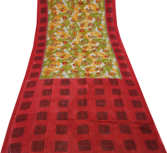 Sushila Vintage Multi-Color Sari Pure Cotton Printed Animal Soft Craft Fabric