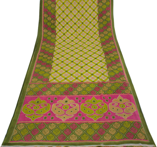 Sushila Vintage Indian Saree 100% Pure Cotton Printed Soft Craft Fabric