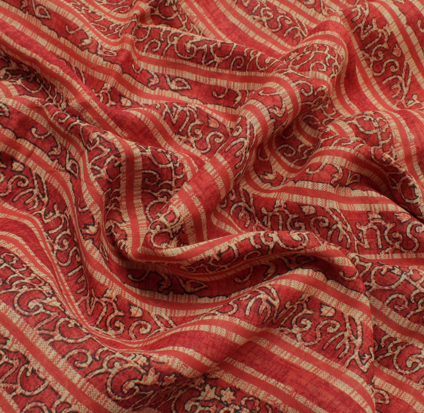Sushila Vintage Indian Saree 100% Pure Cotton Printed Human Soft Craft Fabric