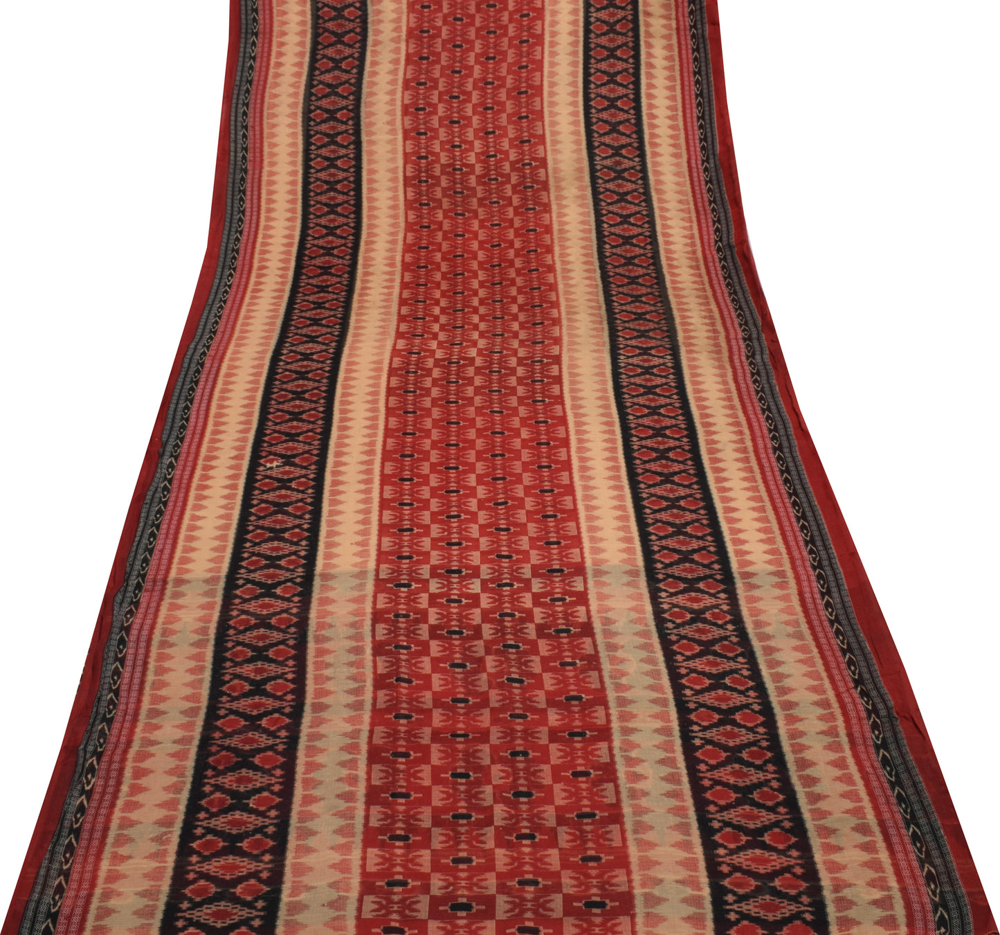 Sushila Vintage Indian Multi-Color Saree Blend Cotton Printed Soft Craft Fabric