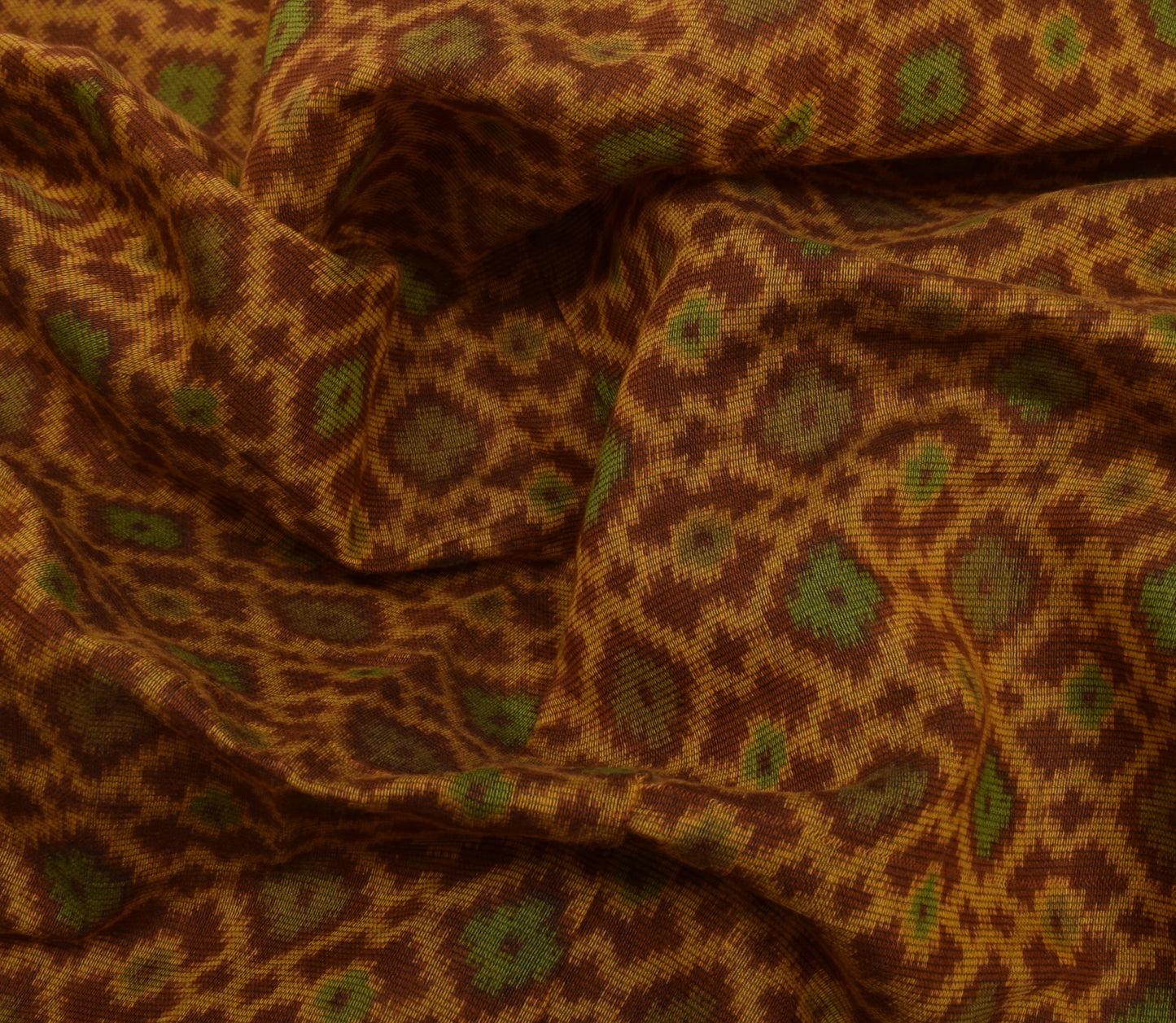Sushila Vintage Brown Saree 100% Pure Cotton Printed 5 Yard Soft Craft Fabric