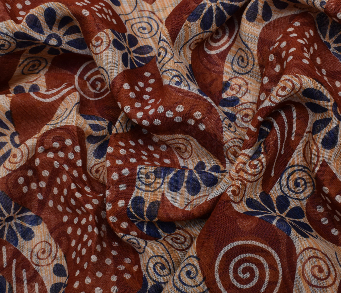 Sushila Vintage Indian Saree 100% Pure Cotton Printed Floral Soft Craft Fabric