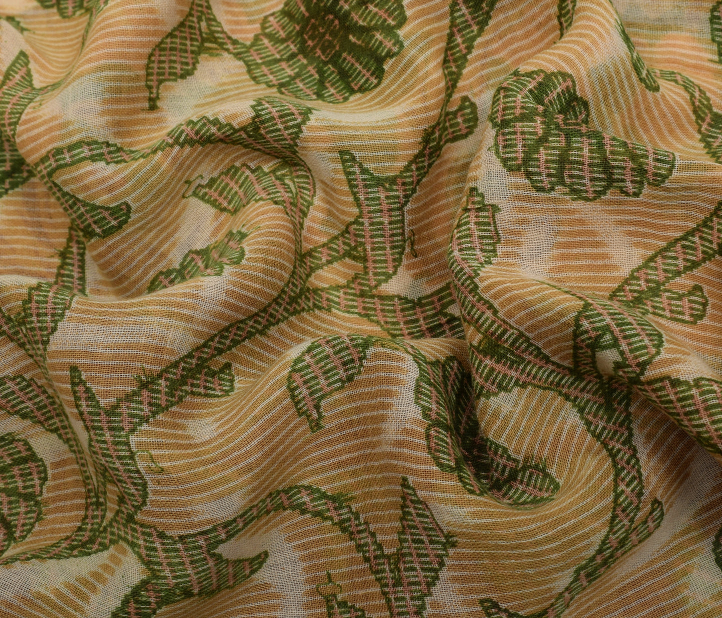 Sushila Vintage Indian Saree 100% Pure Cotton Printed Floral Soft Craft Fabric