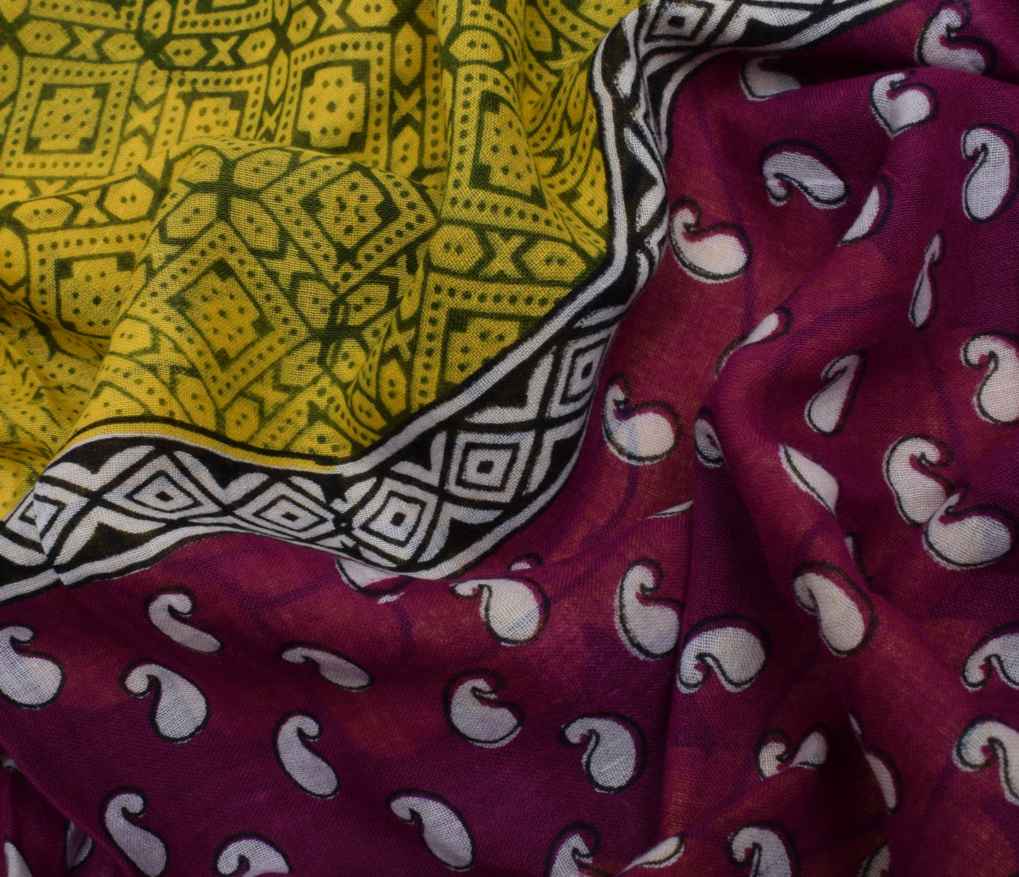 Sushila Vintage Indian Saree 100% Pure Cotton Printed Soft Craft 5 Yard Fabric